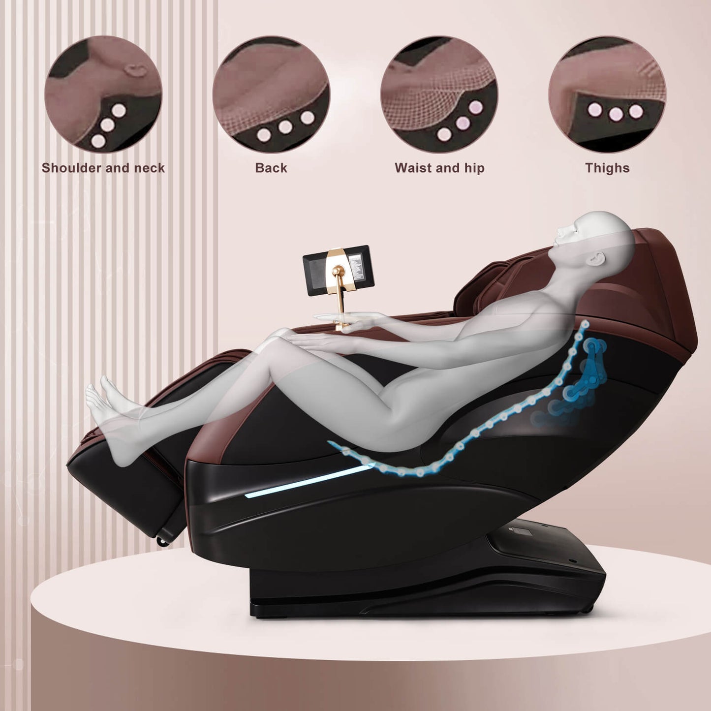 Massage Chair 4D Zero Gravity Chair Full Body Massage Chair With Heating, 5 Intensity Adjust 20 Auto Modes