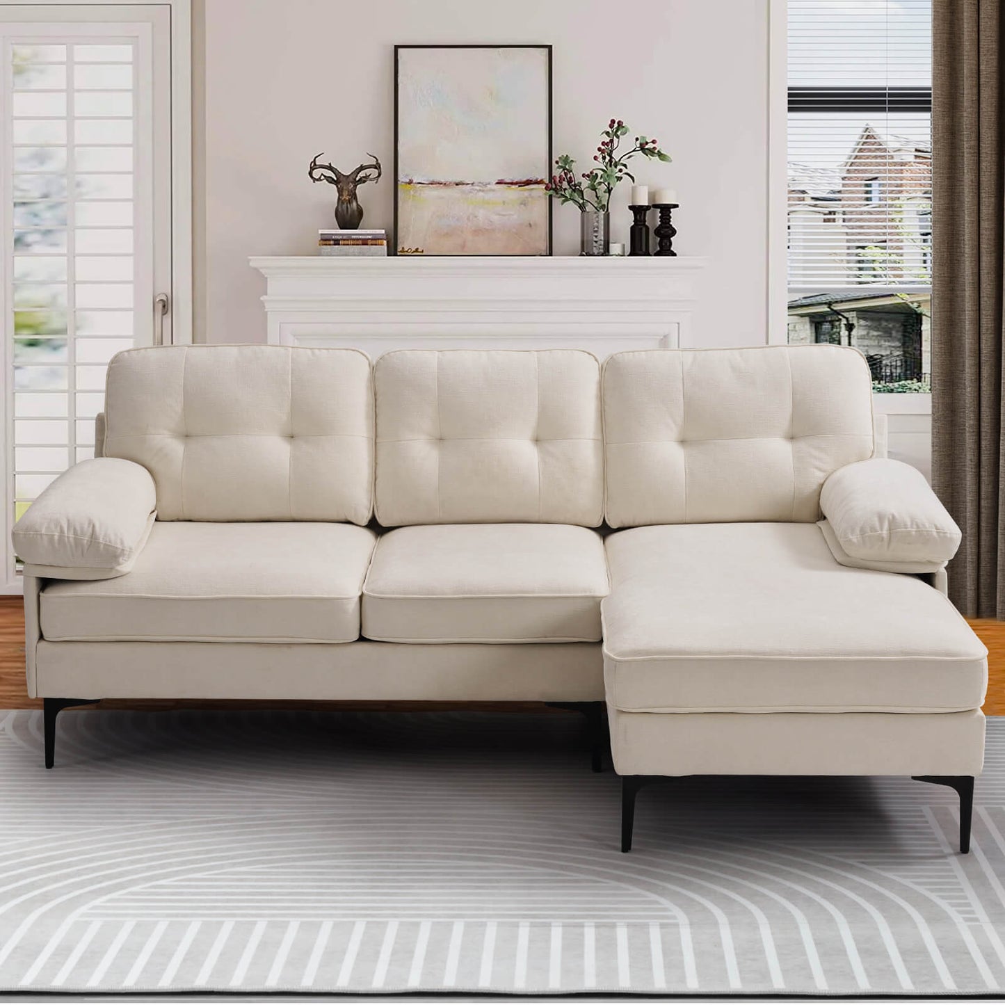 85'' Sectional Couch Sofa for Living Room with Reversible Chaise