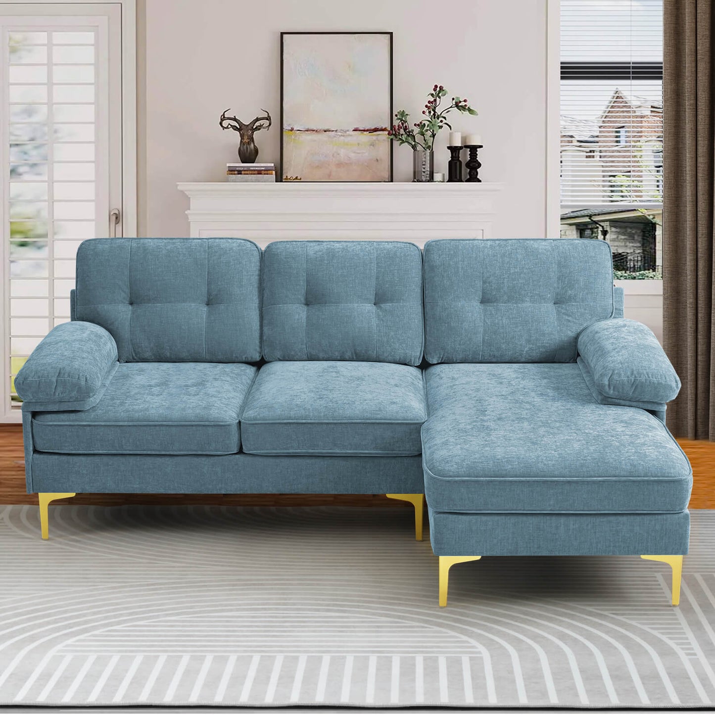 85'' Sectional Couch Sofa for Living Room with Reversible Chaise