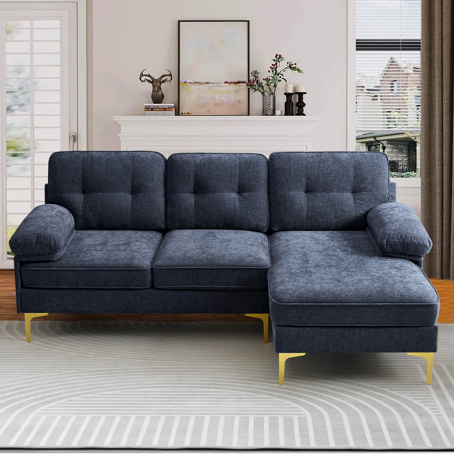 85'' Sectional Couch Sofa for Living Room with Reversible Chaise