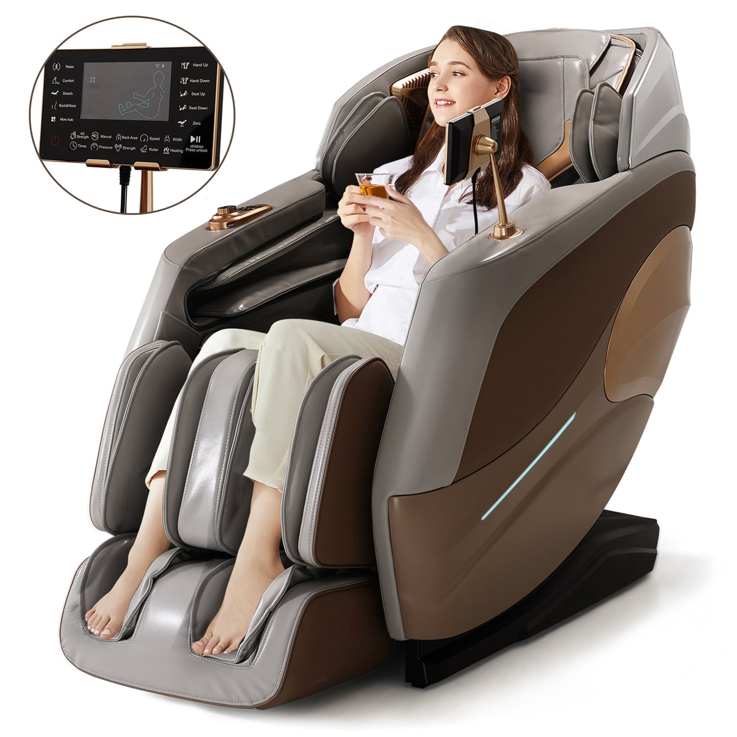 Massage Chair 4D Zero Gravity Chair Full Body Massage Chair With Heating, 5 Intensity Adjust 20 Auto Modes